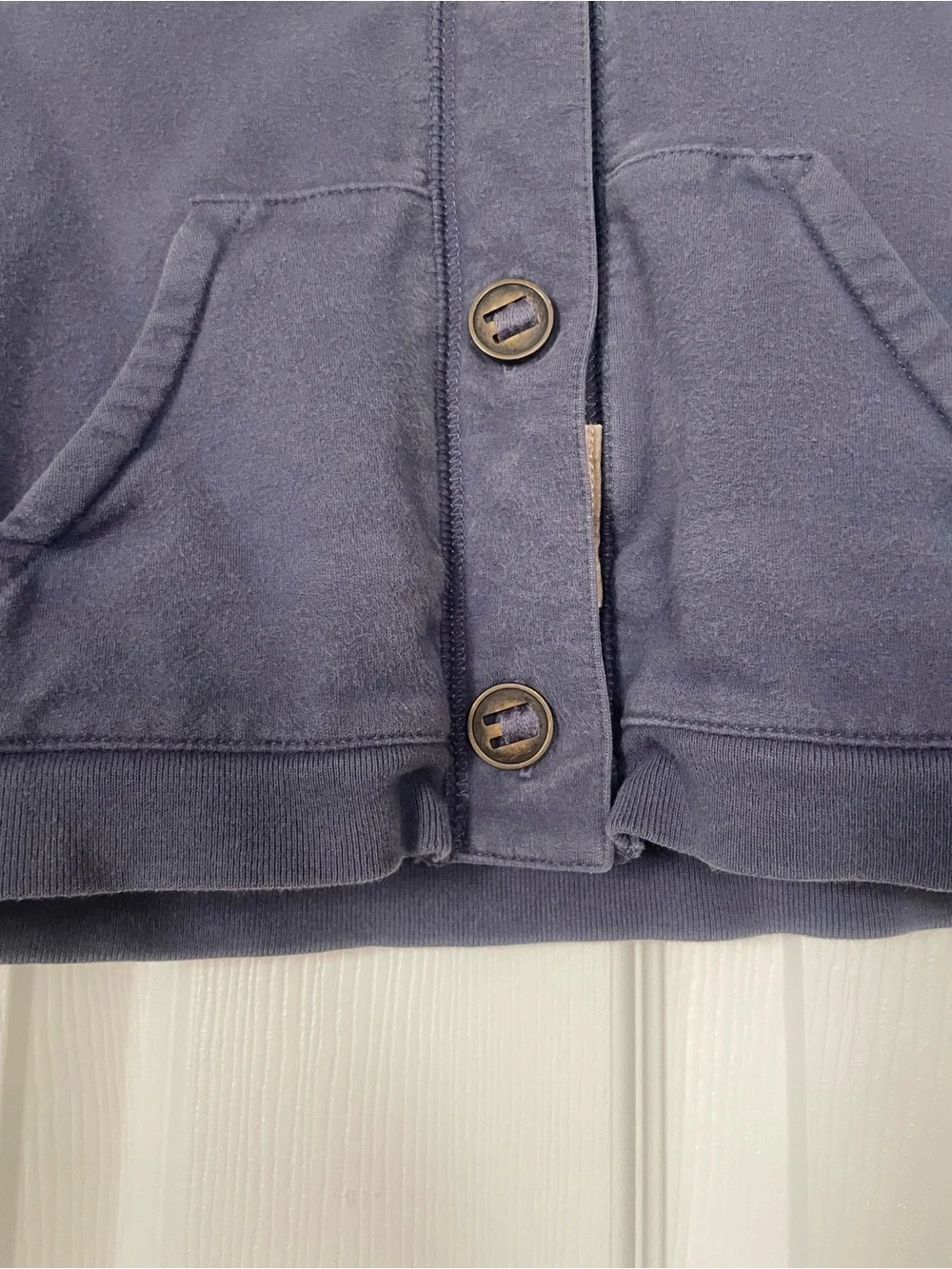 Little Kid Hooded Button-Front Jacket in Slate Blue